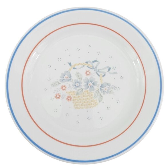 Corelle COUNTRY CORNFLOWER Blue Ribbon Basket Salad Luncheon Plates - Set of 5 - Picture 9 of 16